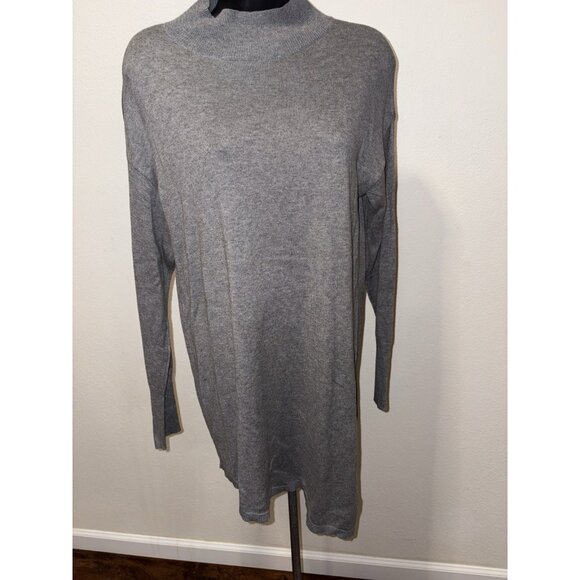 Worthington Sweater Dress Womens Small Long Sleeve Asymmetrical Hem Gray - Picture 1 of 9